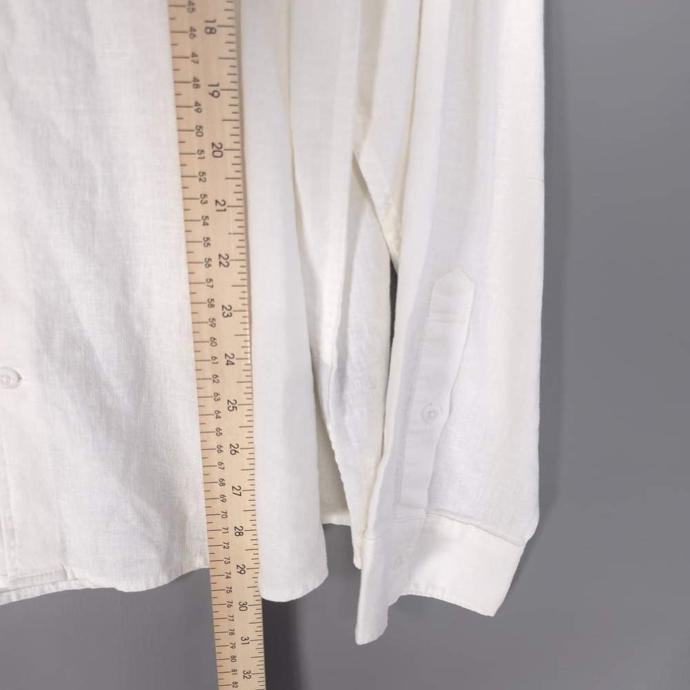 MAGASCHONI Mens New XXL Shirt Button Down EUROPEAN Linen Blend White GM50108M - Picture 5 of 13